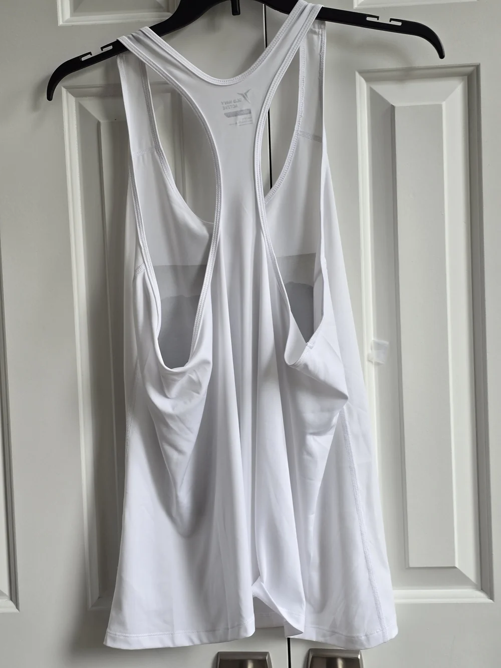 Old Navy White Go-dry Active Racerback Performance Graphic Tank